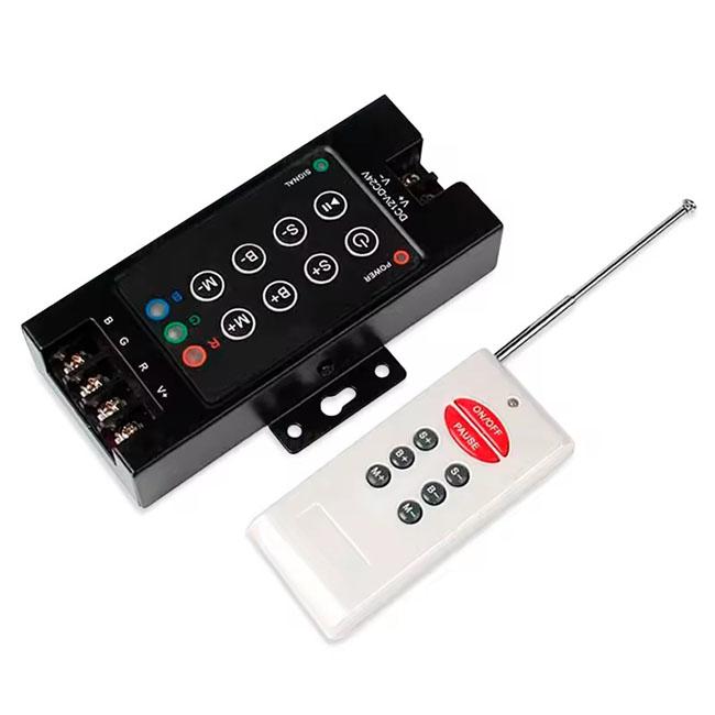 12-24v Iron Shell Led Controller 5-10 Control Distance Rf 8 Key 30a Rgb ...