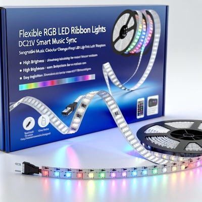 Buy Flexible RGB LED Ribbon Lights DC12V Ribbon LED Light Strip With Smart Music Sync online manufacture