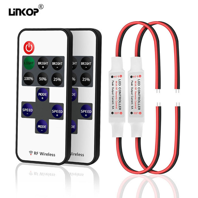 kaufen 11 Schlüssel Einfarbiger Led-Controller 5-24v Wireless 433 Rf Helligkeitsdämpfer online manufacture