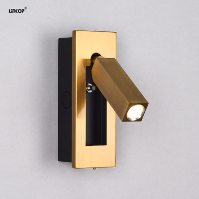 Buy Embedded Wall Light 110V-240V 3W Cree Led Bead Ribbon Switch Gold Wall Lamp online manufacture
