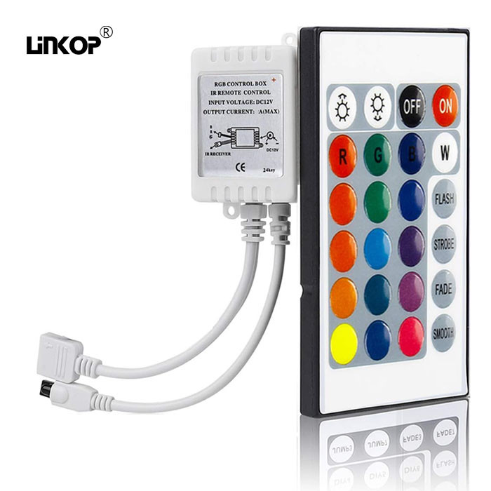 Kling Led Controller 16 Million Color Led Light Strip Controller 5-24v With Ir 24 Key Remote ...