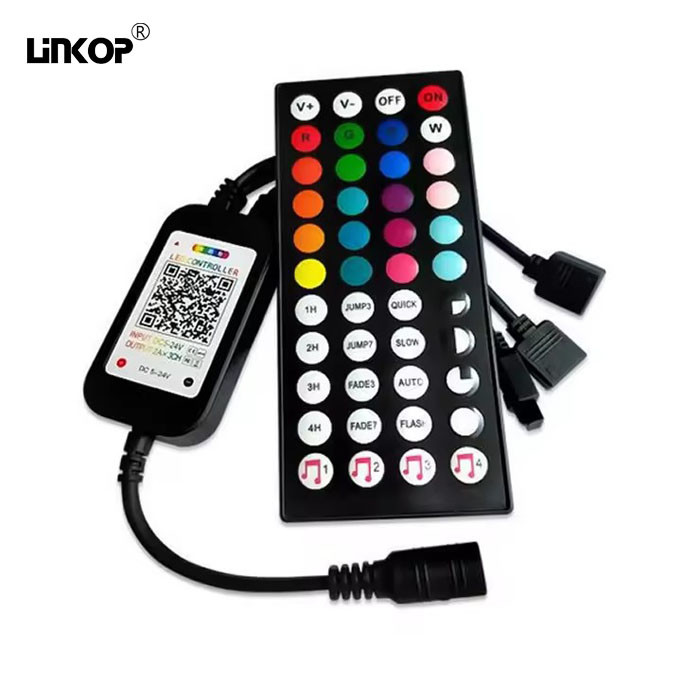 4Pin Rgb Light Strip Controller Intelligent Bluetooth Music 44key ...