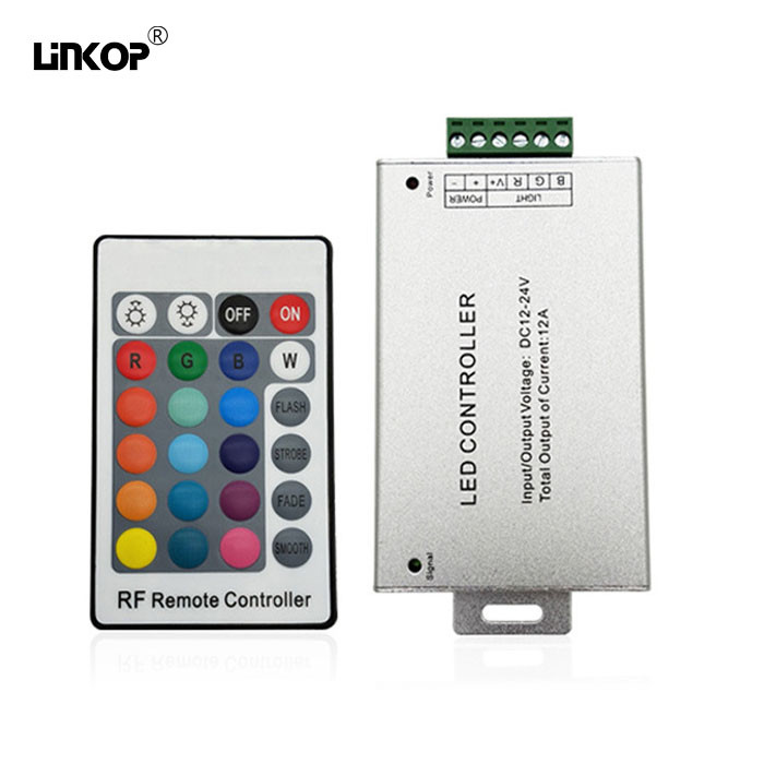 Dc Input Port Rgb Led Controller Controlled By 24Key Remote Control Unit