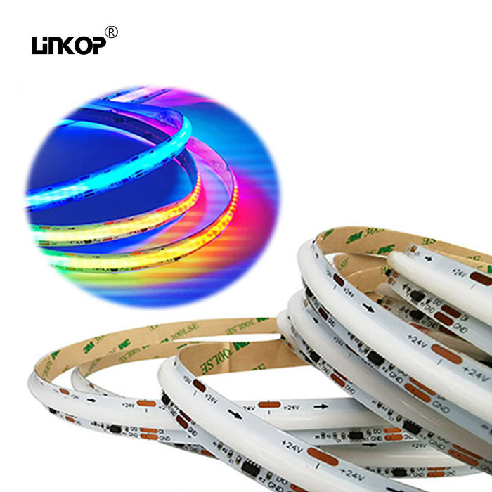 24V Addressable LED Strip Lights Cri 90 COB Light Strip 180 Degree Beam ...